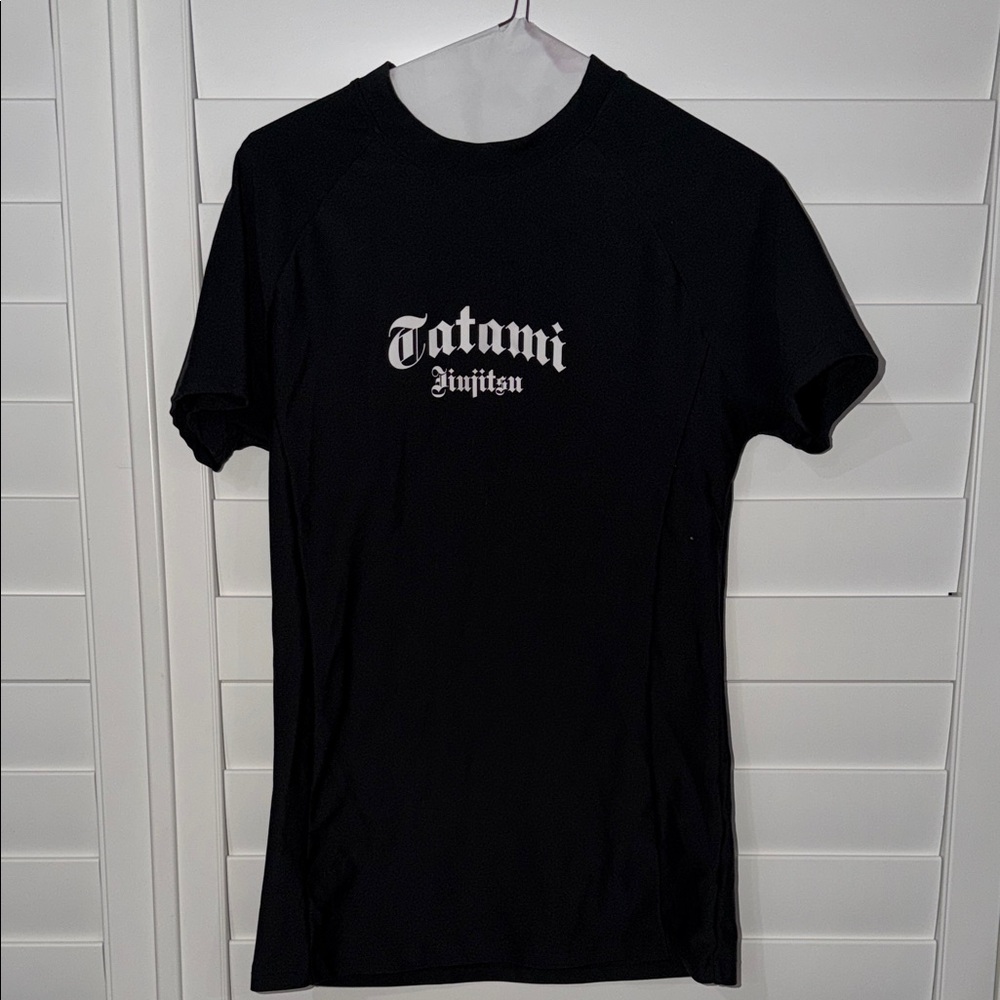 Black Women's Tatami Jujitsu Short Sleeve Rash Guard-XL